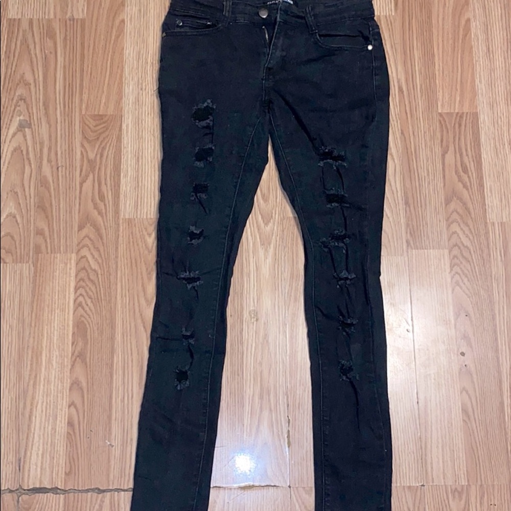 Black ripped fashion nova jeans